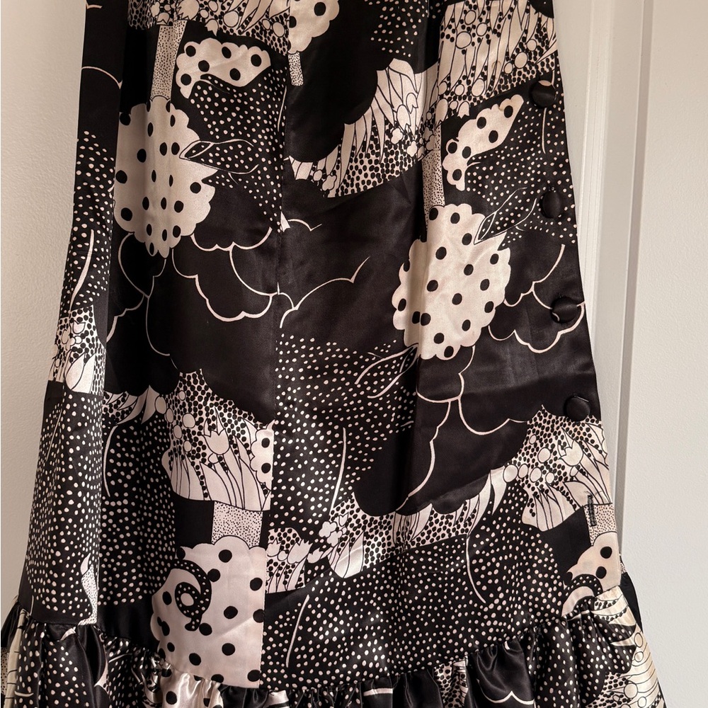Vintage Floral Black and White Women's Skirt